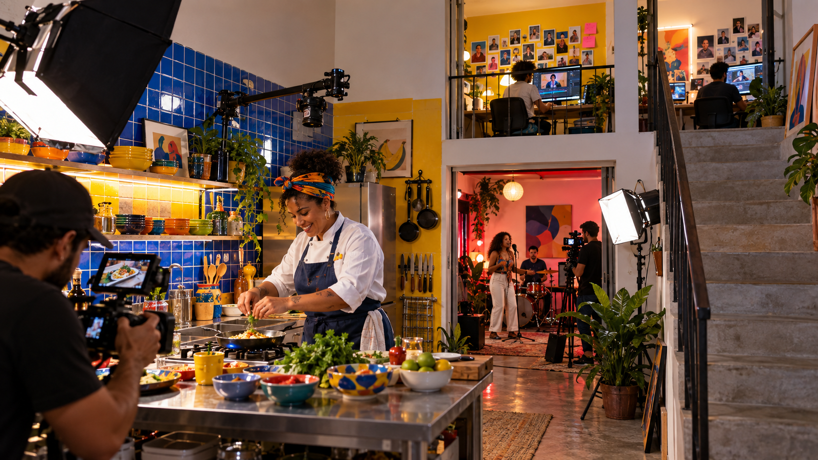 Cozinha cenográfica e criação no hub